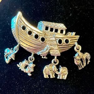 - Signed Vintage Noah’s Art Pendant with dangling animals